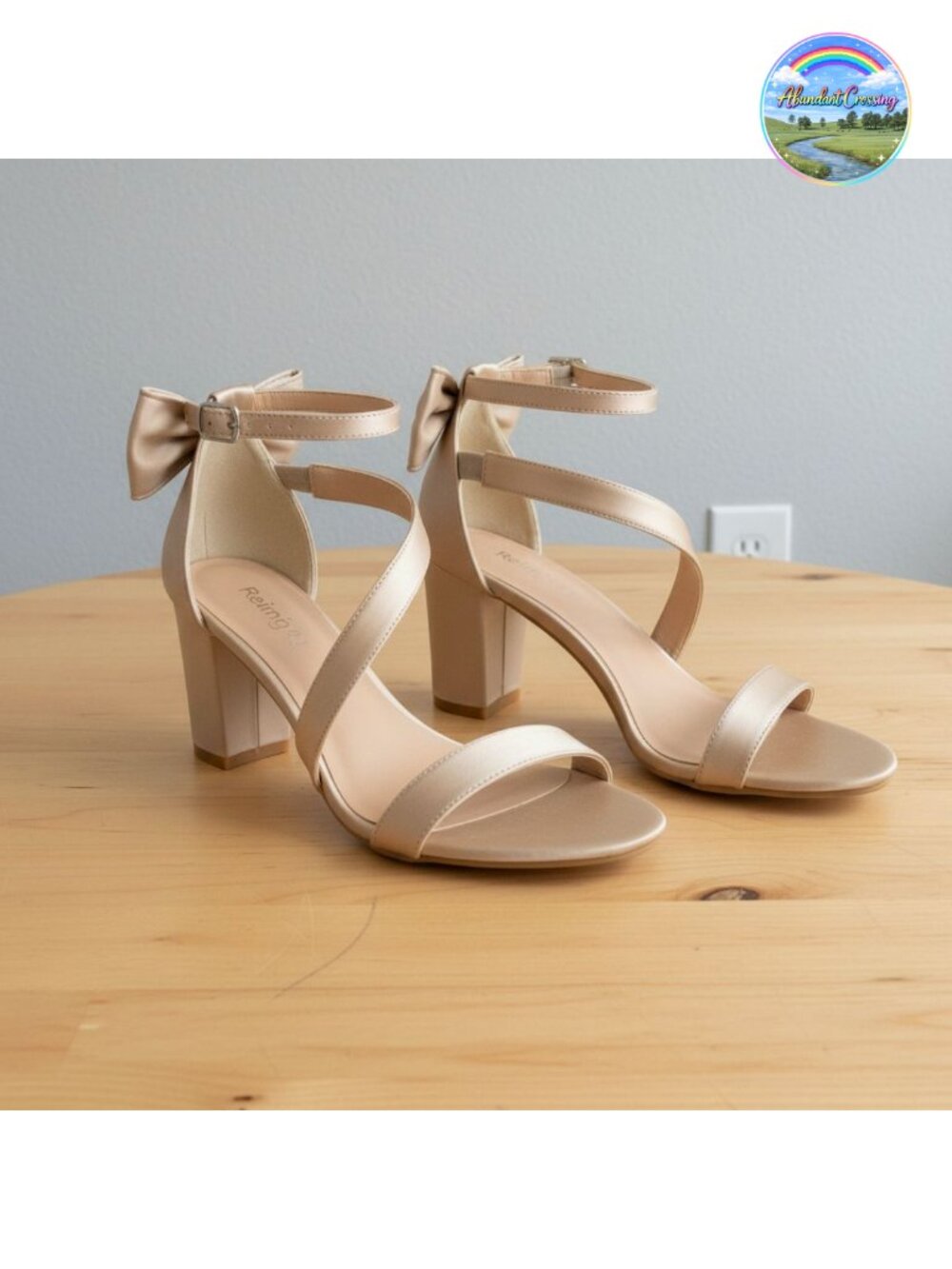 Comfortable Block Heeled Sandals with Cushioned Insole & Bow